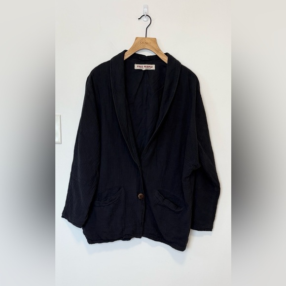 Free People oversized cotton blazer , sz : small - Picture 2 of 8